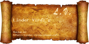 Linder Virág névjegykártya